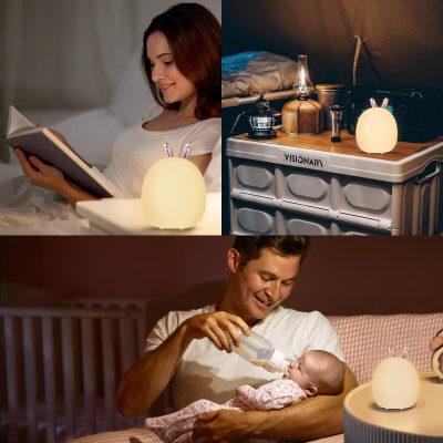 Baby Feeding, Adjustable, Creative, Rabbit, Elk Light, Silicone Light, Touch Light, Clap Light, Small Electric Light, Ambient Light, Night Light - Image 3