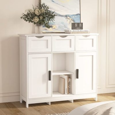 Storage Cabinets,Wooden Floor Cabinet,with Drawers And Shelves Storage Cabinets,Accent Cabinet For Living Room,Bedroom,Bathroom Furniture Home Decor - Image 7