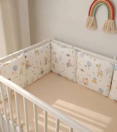 Cartoon embroidered cotton bumper bed