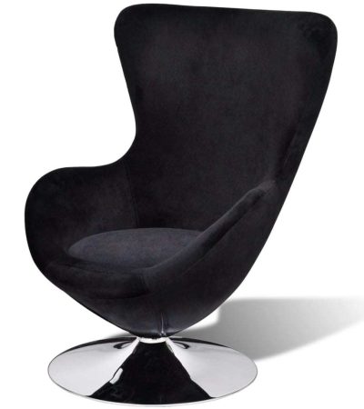 vidaXL Armchair with Egg Shape Black