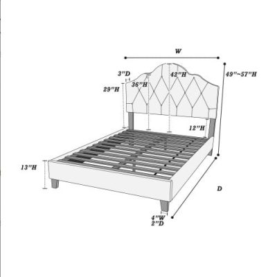 Contemporary 1pc Queen Size Bed Adjustable HB Light Brown Polyfiber Tufted Upholstered Wooden Bedframe Bedroom Furniture - Image 10