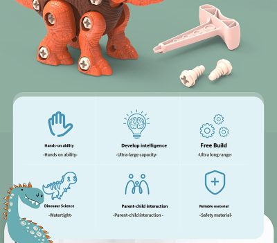 Disassemble And Assemble Dinosaurs, Boys Benefit From Intelligence, Assemble Screws, Children's Toys - Image 4