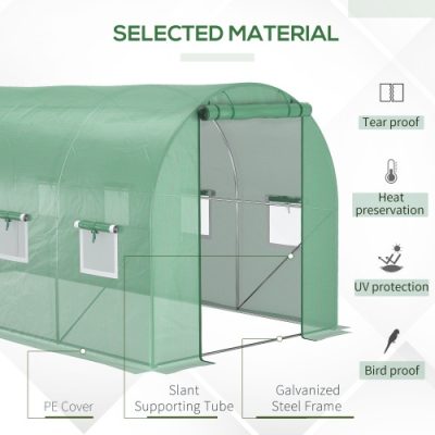 Walk In Tunnel Circular Greenhouse With Mesh Doors And 8 Windows - Image 2