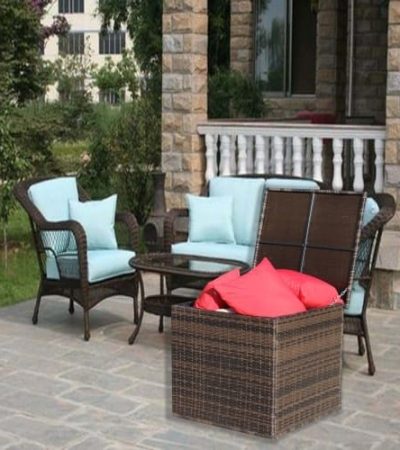 Wicker Patio Furniture Storage Box