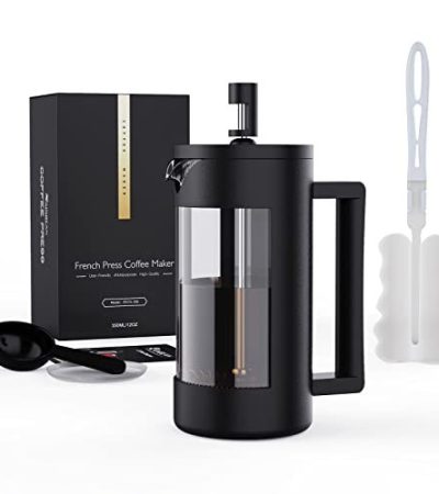 French Press Coffee Maker, Camping Plastic Glass French Coffee Press, Medium Size Tea And Frothed Milk Press,100 Percent BPA Free Prensa Francesa, Rust-Free And Dishwasher Safe,12 Oz & 21 Oz