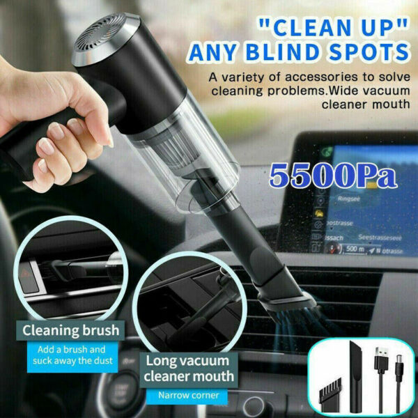 Portable Car Vacuum Cleaner, Handheld Vacuum High Power Cordless, Hand Vacuum Rechargeable Easy To Clean Car Interior, Desktop, Sofa, Keyboard, Drawer And Crevices, Small Spaces - Image 9