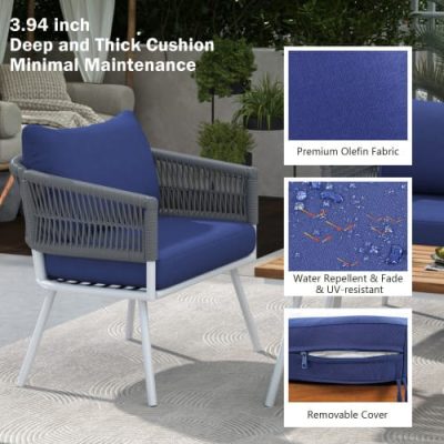 4-piece Bohemian Rope Terrace Furniture Set - Image 3