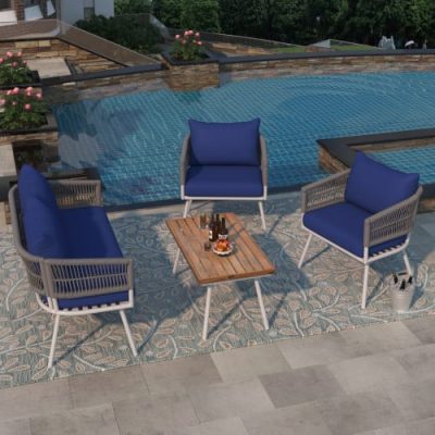 4-piece Bohemian Rope Terrace Furniture Set - Image 4