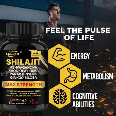 Shilajit Capsules Ashwagandha Extra Strength Dietary Supplement 60 Capsules - Image 5