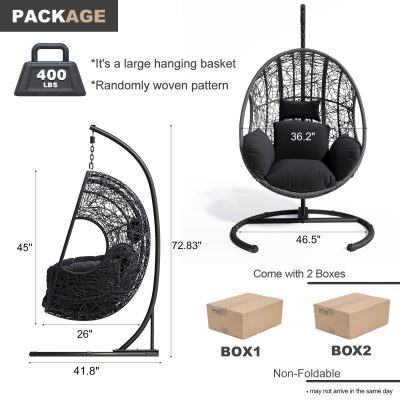 New Comming Outdoor Indoor PE Wicker Swing Egg Chair Gray Color - Image 7