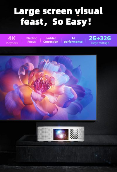 Projector Home Office Mobile Phone Wireless HD Projector Portable Overhead Projector Home Theater - Image 7