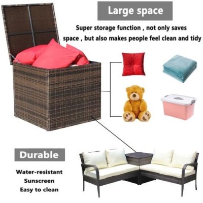 Wicker Patio Furniture Storage Box - Image 10