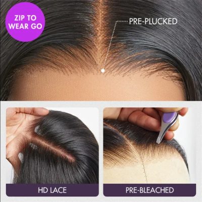 Straight Lace Front Wig Human Hair  Density 13x4 HD Clear Lace Front Wig Pre Pull Baby Hair - Image 6