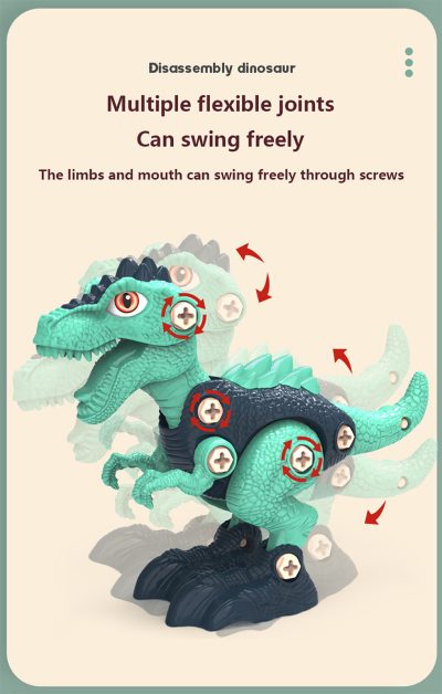 Disassemble And Assemble Dinosaurs, Boys Benefit From Intelligence, Assemble Screws, Children's Toys - Image 8