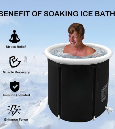 Recovery Ice Tub Foldable Bathtub Outdoor Portable Cold Water Therapy Tub Fitness Rehab Ice Tub For Athletes Long Lasting Insulated Ice Tub, Spa Soaking Bucket