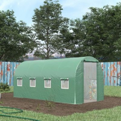 Walk In Tunnel Circular Greenhouse With Mesh Doors And 8 Windows - Image 9