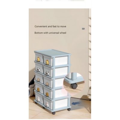 Drawer Storage Rack - 8 Drawers - 4 Layer, Flexible Mobility With Wheels,Wardrobe Storage Organization, Books, Toys, Miscellaneous Storage Rack Suitable For Study, Bedroom, Living Room, Dormitory, Etc - Image 5