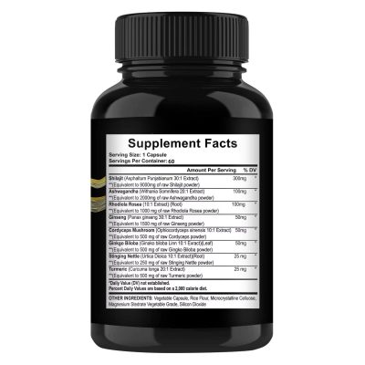 Shilajit Capsules Ashwagandha Extra Strength Dietary Supplement 60 Capsules - Image 4