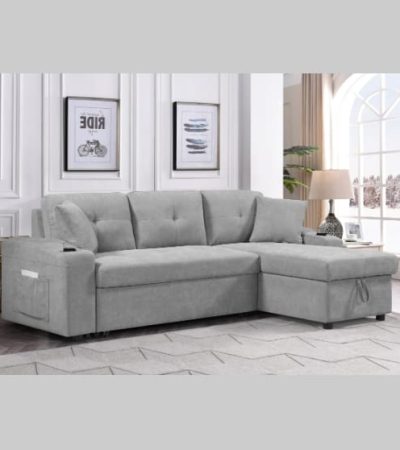 Convertible Sectional Sofa With Armrest Storage