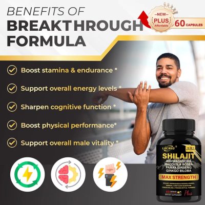 Shilajit Capsules Ashwagandha Extra Strength Dietary Supplement 60 Capsules - Image 7