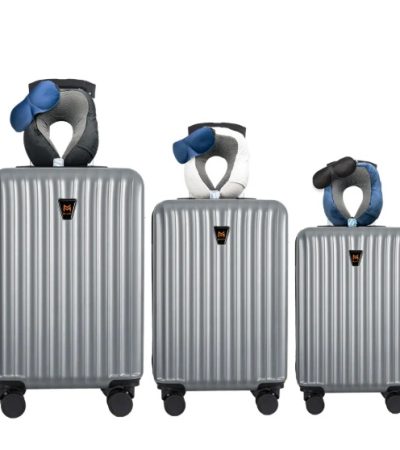3pcs Luggage Set   Lightweight Hard Shell Suitcase Set With Double Spinner Wheels, Large Capacity, Includes 3pc U-Shaped Travel Pillow Set, Perfect For Business  Family Trips