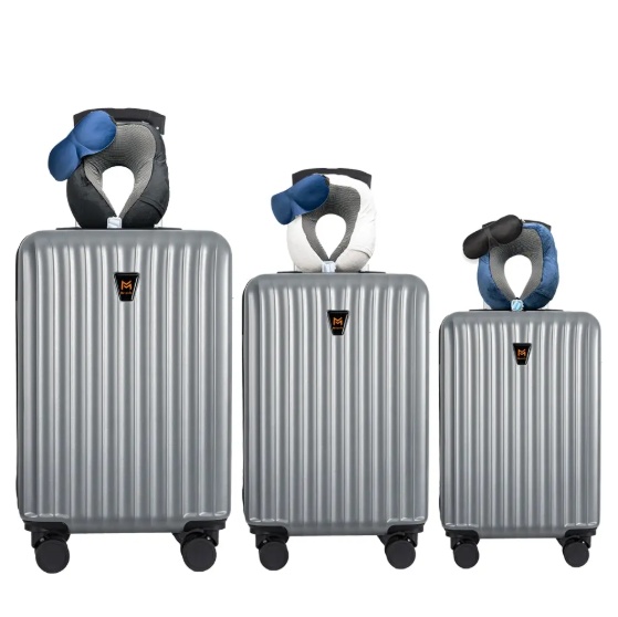3pcs Luggage Set   Lightweight Hard Shell Suitcase Set With Double Spinner Wheels, Large Capacity, Includes 3pc U-Shaped Travel Pillow Set, Perfect For Business  Family Trips
