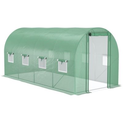Walk In Tunnel Circular Greenhouse With Mesh Doors And 8 Windows - Image 6
