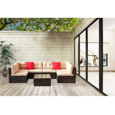 Patio Furniture Set PE Rattan Sectional Garden Furniture Corner Sofa Set - Image 8