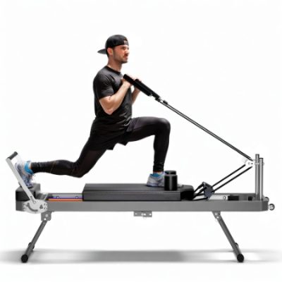 Extra Large Pilates Reformer - Multi-functional Home Fitness Equipment, 395lbs Capacity, With Dynamic Resistance Cords And Aerobic Rebounder, Improves Posture, Builds Strength, Reduces Stress, Black - Image 4