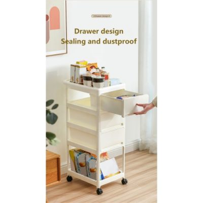 Storage Stroller - 4 Layer, Storage For Bedroom, Living Room, Kitchen,restroom,Flexible To Move, Can Put Toys, Snacks, Tools, Pet Supplies,PP Material Is Safe And Durable - Image 2