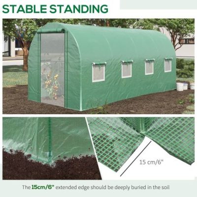 Walk In Tunnel Circular Greenhouse With Mesh Doors And 8 Windows - Image 10