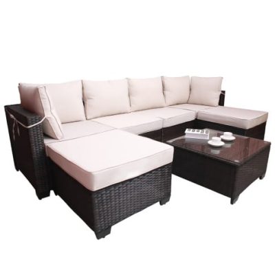 Outdoor Garden Patio Furniture 7Piece PE Rattan Wicker Cushioned Sofa Sets And Coffee Table, Patio Furniture Setoutdoor Couchoutdoor Couch Patio Furnitureoutdoor Sofapatio Couch - Image 4