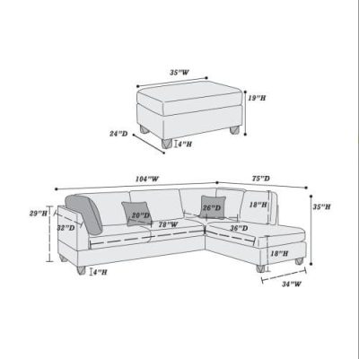 3-PC SECTIONAL In Gray - Image 6
