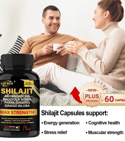 Shilajit Capsules Ashwagandha Extra Strength Dietary Supplement 60 Capsules