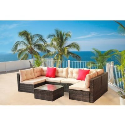 Patio Furniture Set PE Rattan Sectional Garden Furniture Corner Sofa Set - Image 5