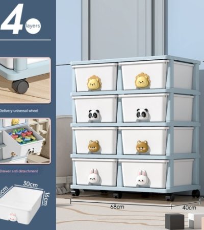 Drawer Storage Rack - 8 Drawers - 4 Layer, Flexible Mobility With Wheels,Wardrobe Storage Organization, Books, Toys, Miscellaneous Storage Rack Suitable For Study, Bedroom, Living Room, Dormitory, Etc