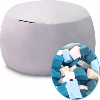 Bag Chair Coverit Was Only A Cover, Not A Full Bean BagChair Cushion, Big Round Soft Fluffy PV Velvet Sofa Bed Cover,  Living Room Furniture,  Lazy Sofa Bed Cover,6ft Dark Grey - Image 7