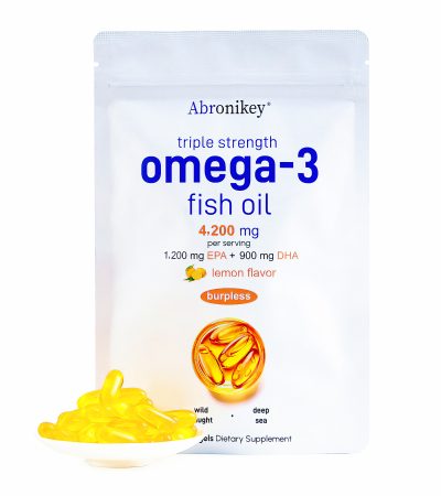 Abronikey Triple Strength 3 Fish Oil Supplements 4200mg Per Serving