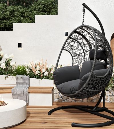 New Comming Outdoor Indoor PE Wicker Swing Egg Chair Gray Color