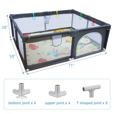 71x59 Baby Playard, Removable Cloth Playpen For IndoorOutdoor Child Care - Image 4