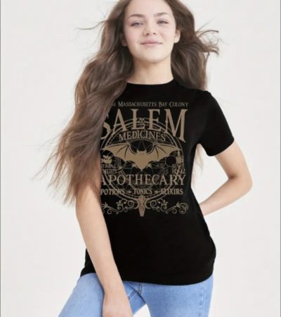 Girls' Retro Bat Graphic Tee - Comfy Round Neck, Short Sleeve Casual T-Shirt For Sports & Play - Machine Washable
