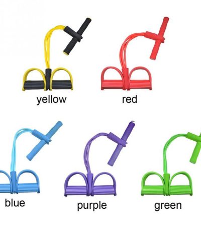 Natural Latex Foot Pedal Elastic Pull Rope with Handle Fitness Equipment Bodybuilding Expander