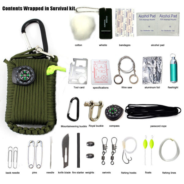 29-in-one outdoor emergency first aid kit Outdoor travel Climbing first aid kit lifesaving kit - Image 6