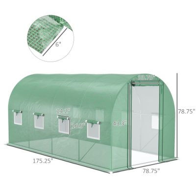 Walk In Tunnel Circular Greenhouse With Mesh Doors And 8 Windows - Image 4