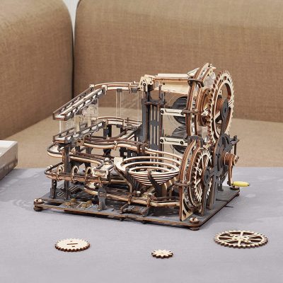 Robotime ROKR Marble Night City 3D Wooden Puzzle Games Assembly Waterwheel Model Toys For Children Kids Birthday Gift - Image 9