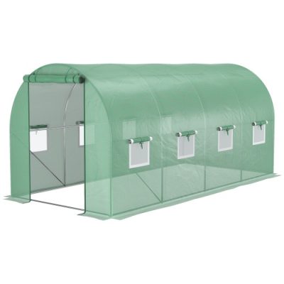 Walk In Tunnel Circular Greenhouse With Mesh Doors And 8 Windows - Image 3