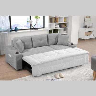Convertible Sectional Sofa With Armrest Storage - Image 4