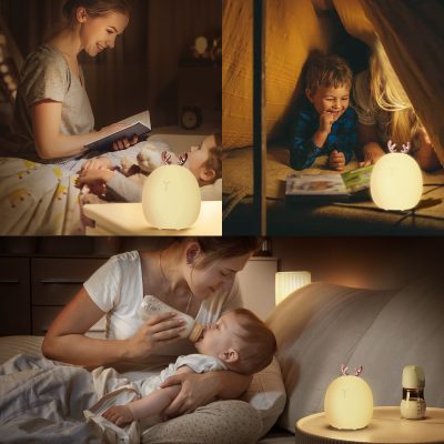 Baby Feeding, Adjustable, Creative, Rabbit, Elk Light, Silicone Light, Touch Light, Clap Light, Small Electric Light, Ambient Light, Night Light - Image 4