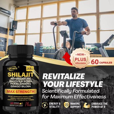 Shilajit Capsules Ashwagandha Extra Strength Dietary Supplement 60 Capsules - Image 2