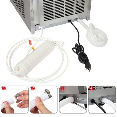 US Standard Ice Maker Silver Stainless Steel Transparent Frosted Lid - Image 10